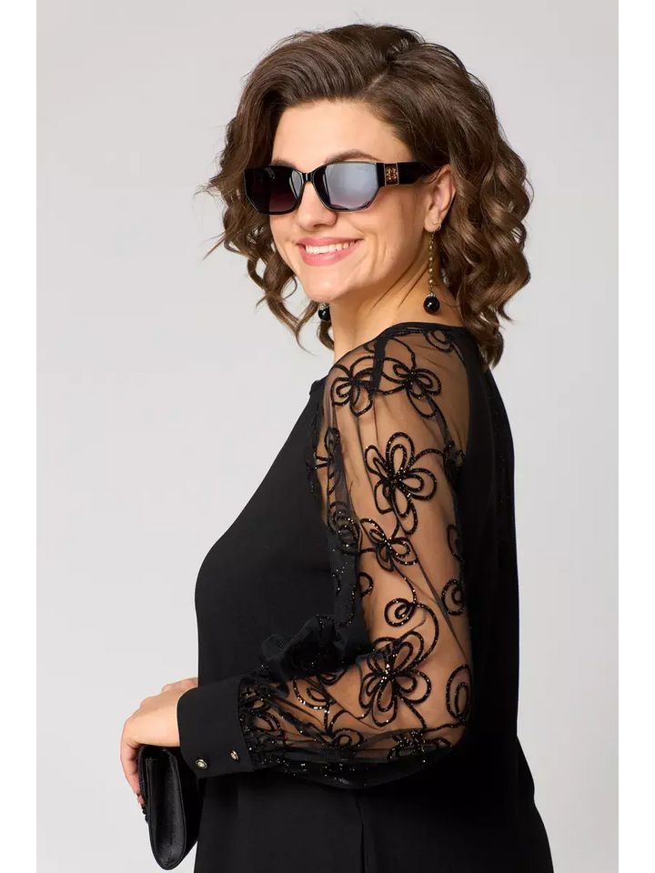 Barbara | Elegantní černé sexy krajkové šaty