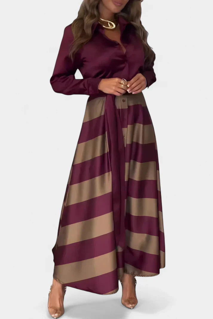 Nessia - dlouhá košilová šaty s páskem