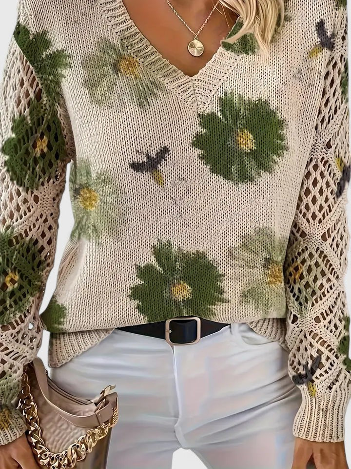 Dajana | Elegantní svetr s květinovým vzorem