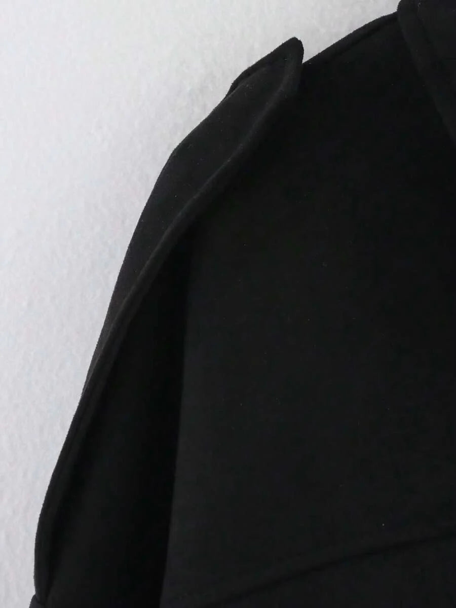 Dámská volná vintage bunda – klasický límec, dlouhý rukáv, podzimní styl