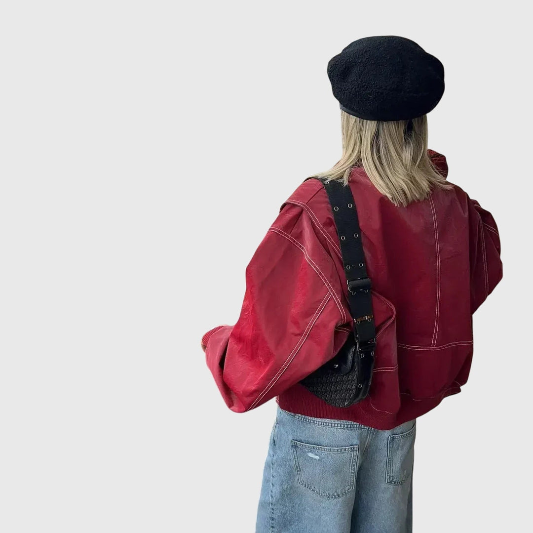 Faye™ - Oversized Kožená Bunda