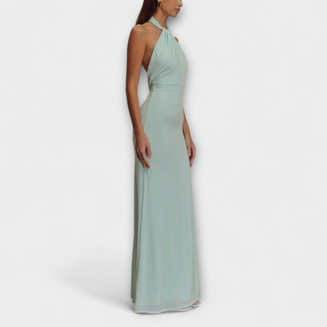 Milada | Elegantní maxi šaty s halter výstřihem
