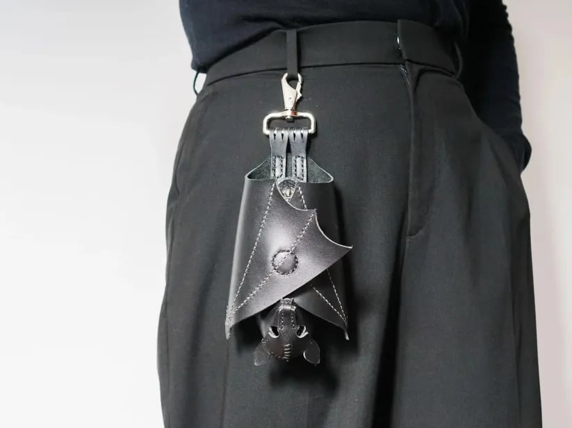 Handcrafted Leather Bat Coin Purse