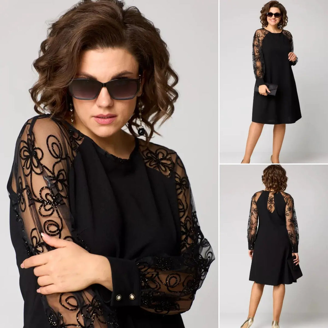 Barbara | Elegantní černé sexy krajkové šaty