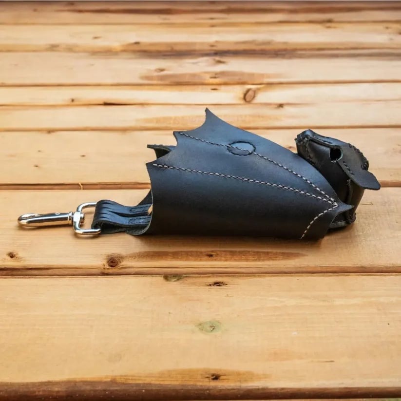 Handcrafted Leather Bat Coin Purse
