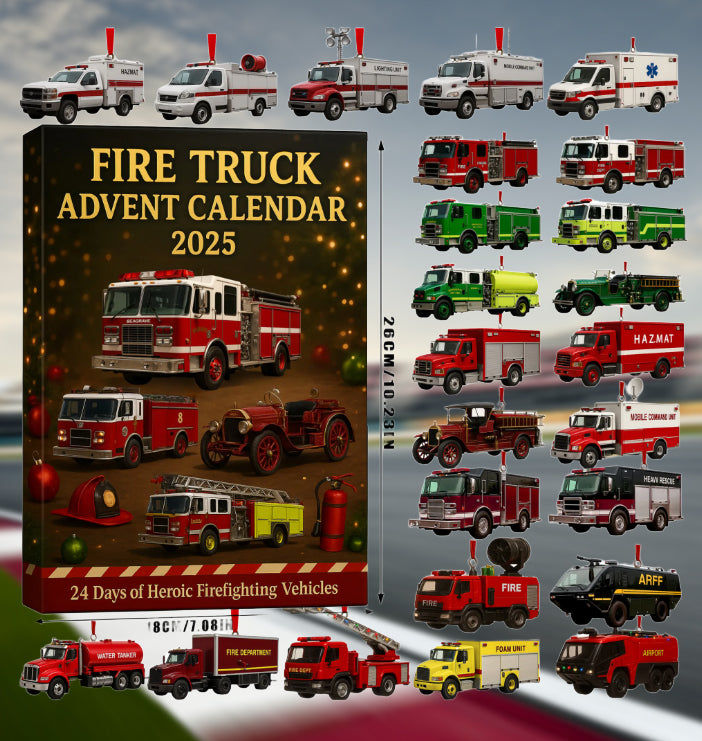 Adventní kalendář s hasičským vozem