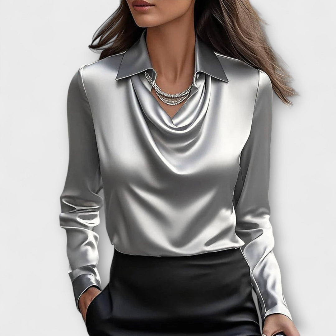 Sophia | Lesklá drapovaná blůza