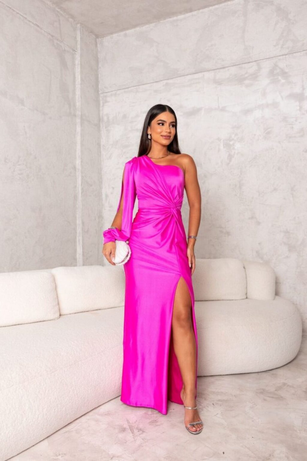 Magdalena – Elegantní maxi šaty na jedno rameno