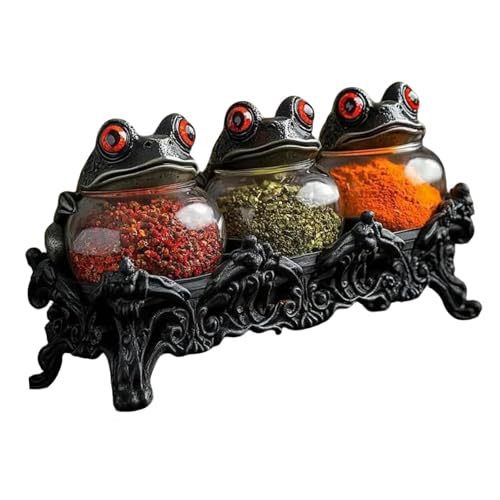Ručně vyráběné sklenice na koření Witchy Frog Apothecary