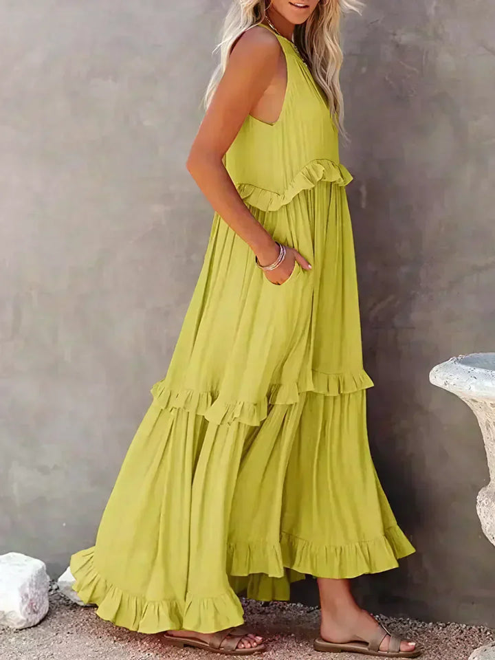 ANETA | Elegantní bezrukávová šaty s volánky