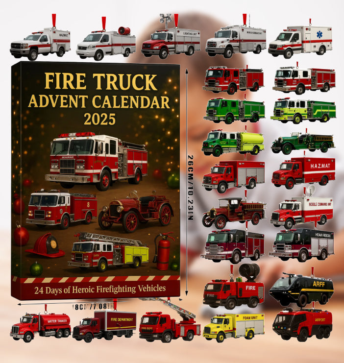 Adventní kalendář s hasičským vozem