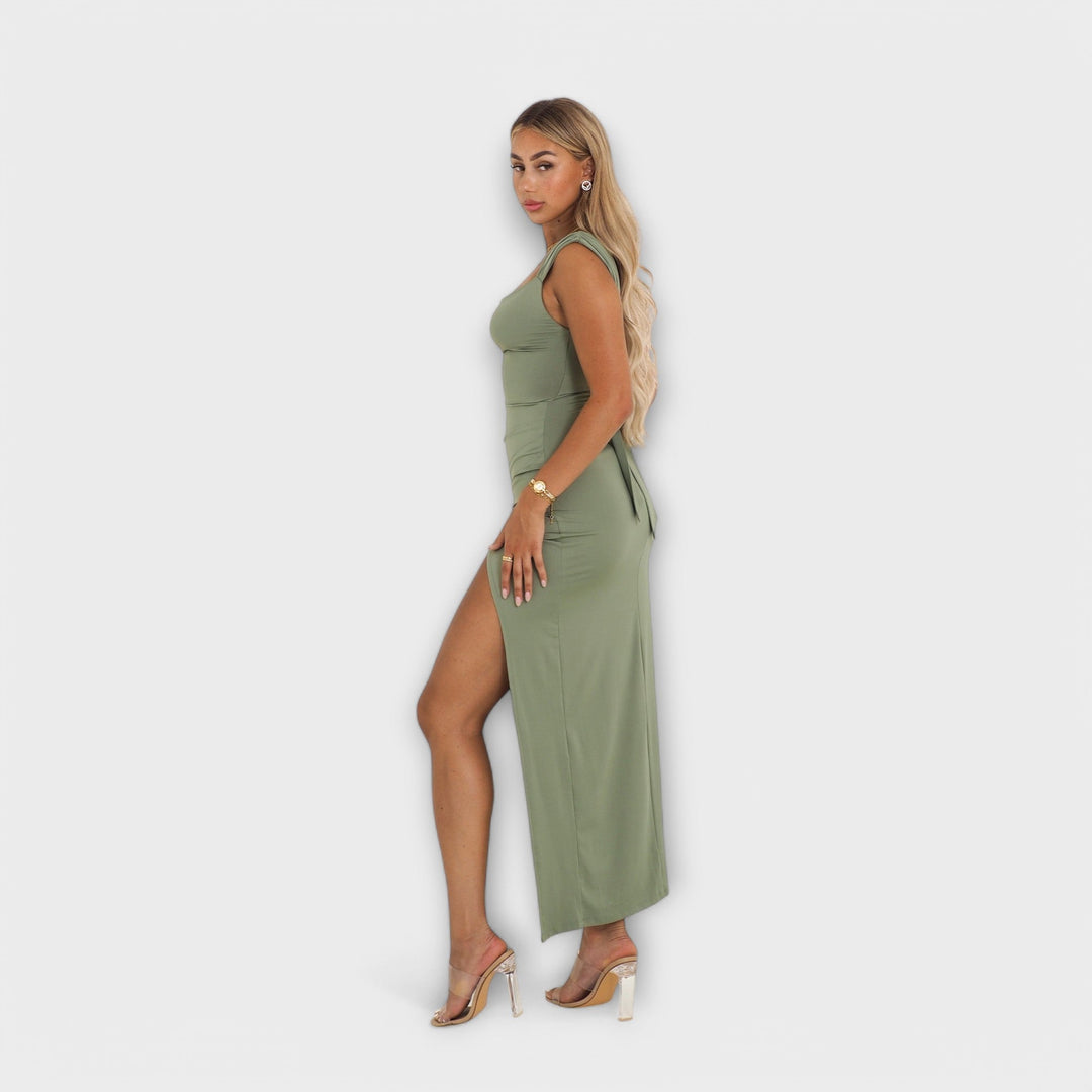 Barbora | Elegantní midi šaty ze strečové látky