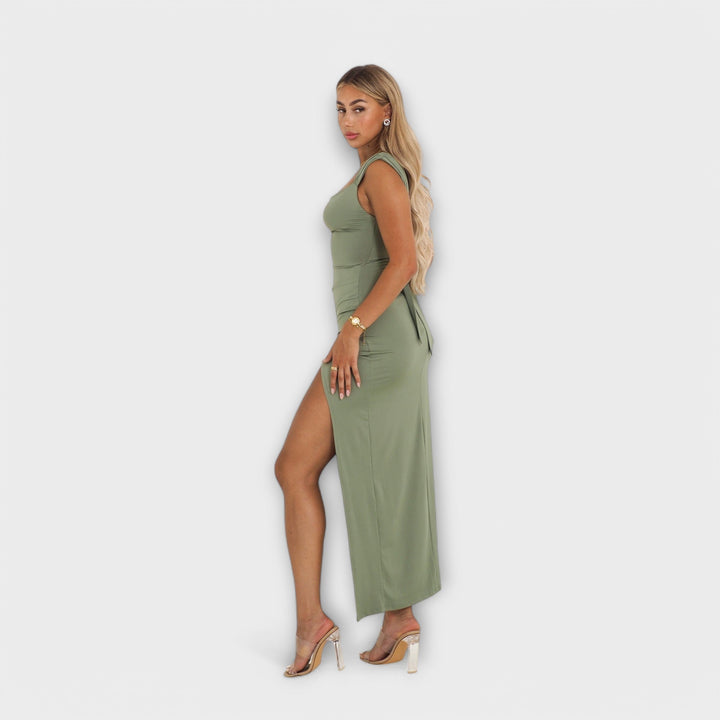 Barbora | Elegantní midi šaty ze strečové látky