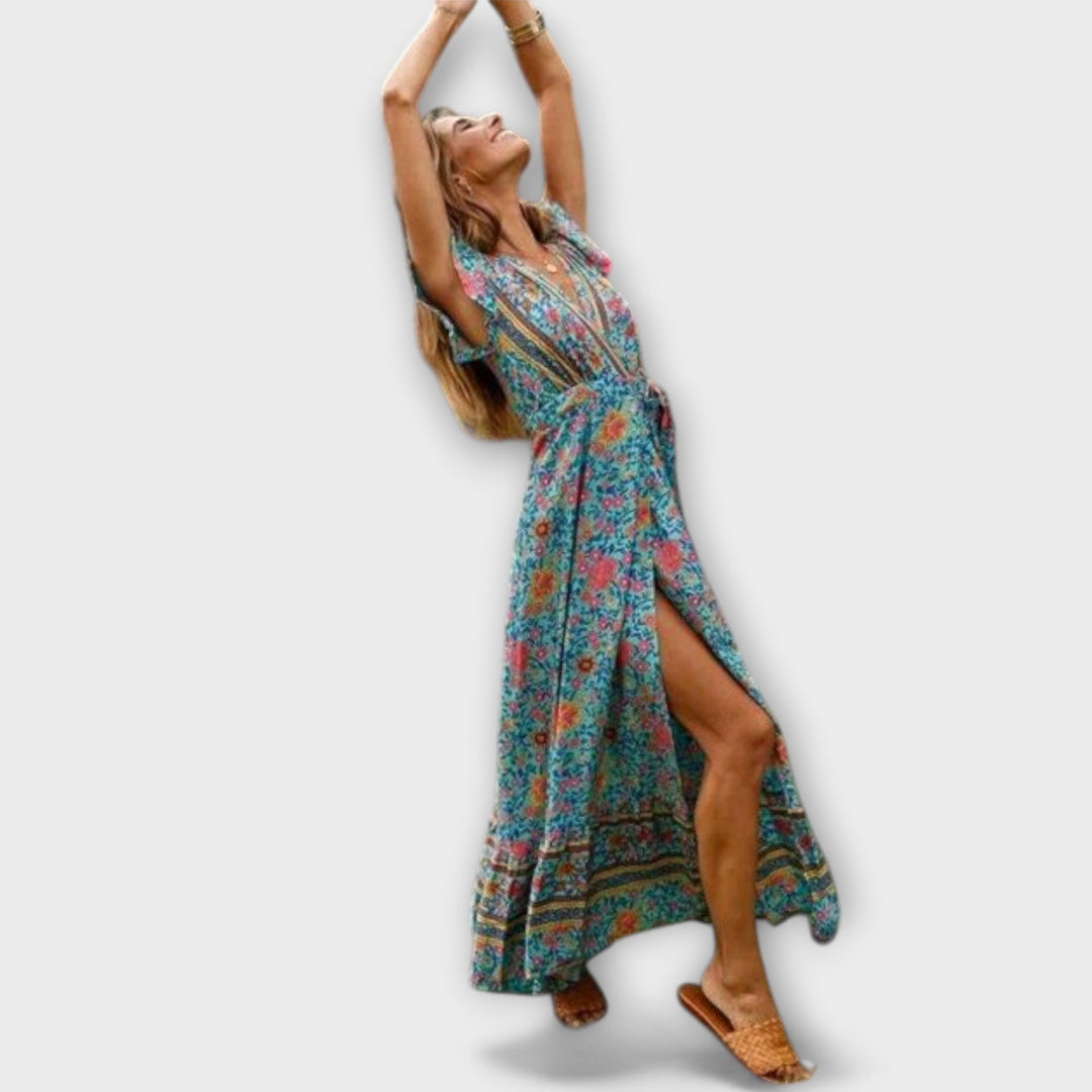 Amira | Boho květinové maxi šaty