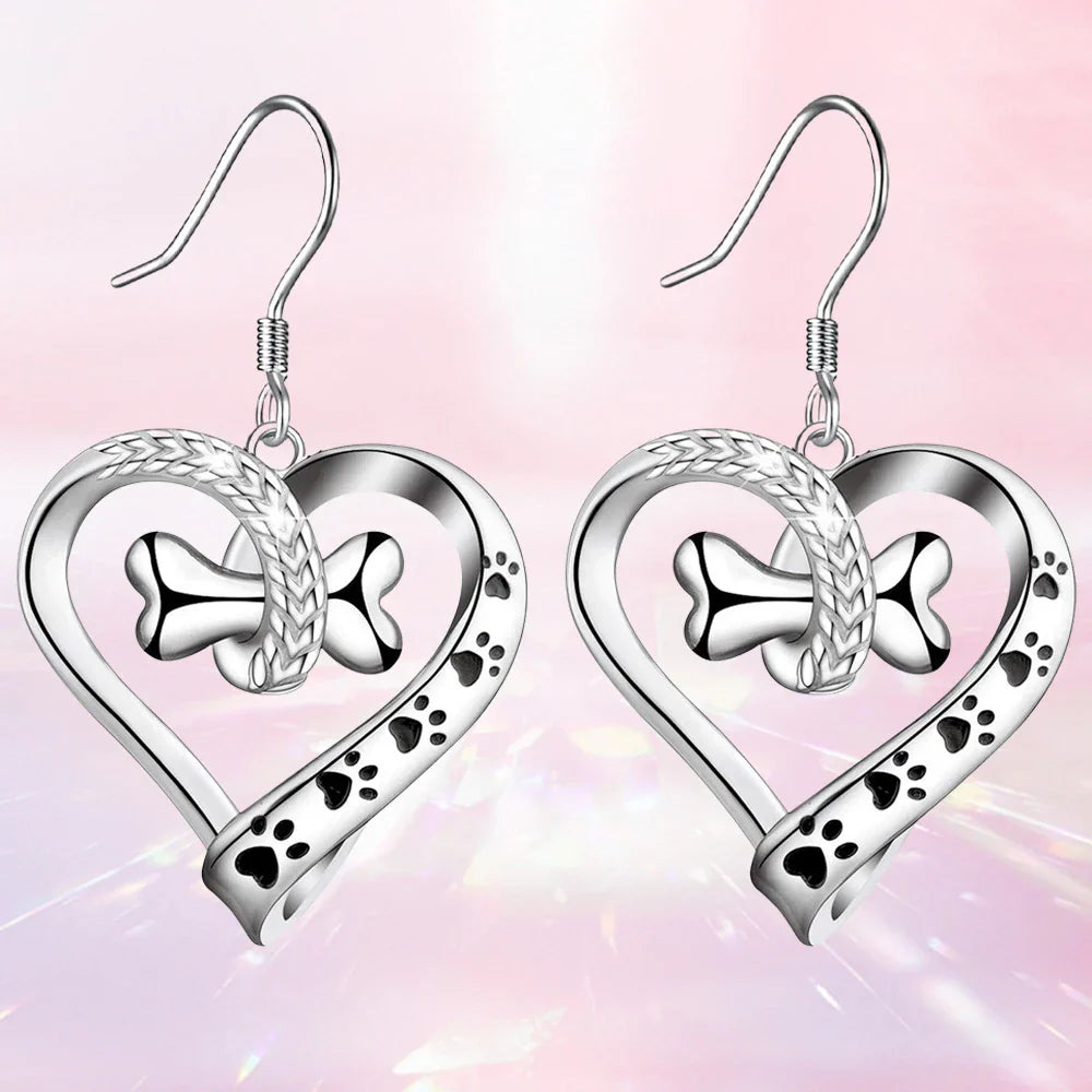Schmuckset mit Hundepfote, Herz & Knochen – 2-teiliges Set