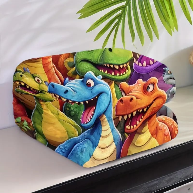 Vánoční výprodej - Roztomilá flanelová deka s usměvavým dinosaurem