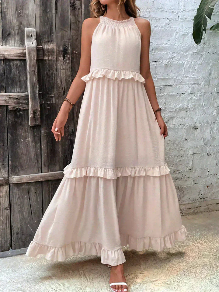 ANETA | Elegantní bezrukávová šaty s volánky