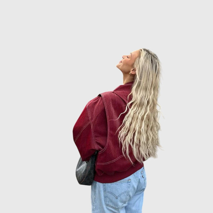 Faye™ - Oversized Kožená Bunda