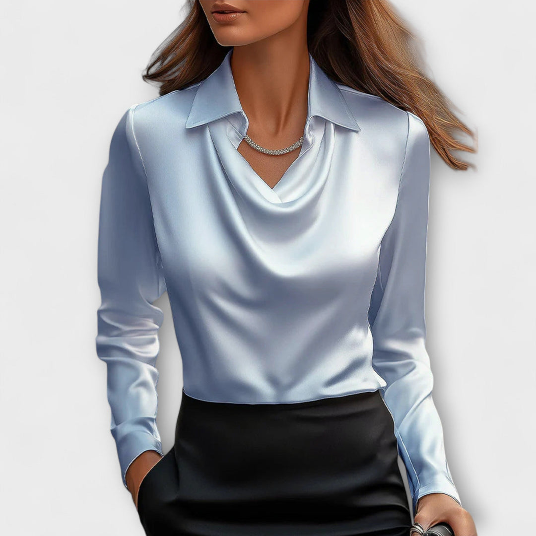 Sophia | Lesklá drapovaná blůza